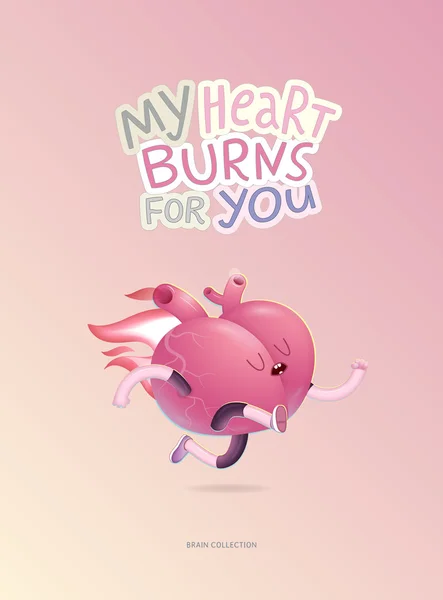Mon coeur brûle pour toi — Image vectorielle