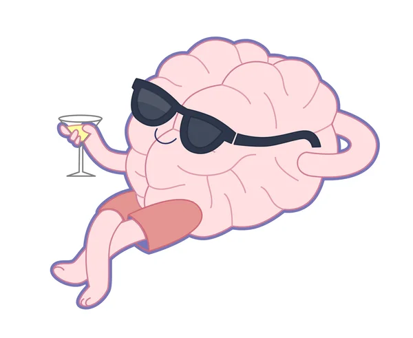 Relajante con un vaso de vermut, Colección Brain — Vector de stock