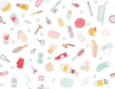 Hijyen öğeleri Dikişsiz beyaz desen