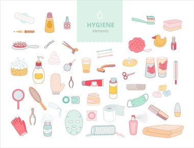 Hygiene cartoon elements clipart
