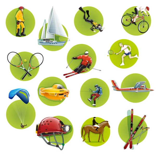 Extreme sport icons set — Stock Vector