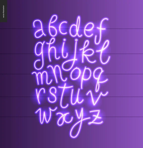 Neon alfabet 1 — Stockvector