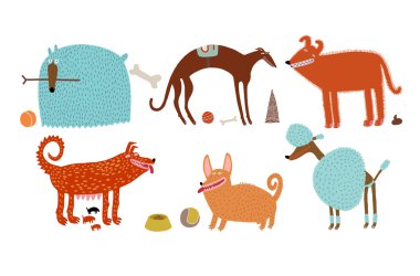 Vektör köpekler ayarlandı