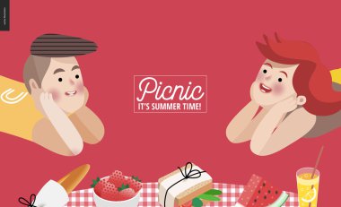 Piknik elemanları, afiş şablonu