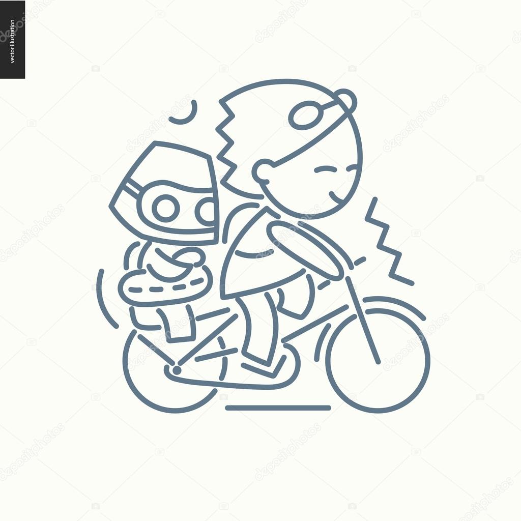 Illustration outlined icon - contemporary flat vector isolated icon of illustartion contribution part for design studio website