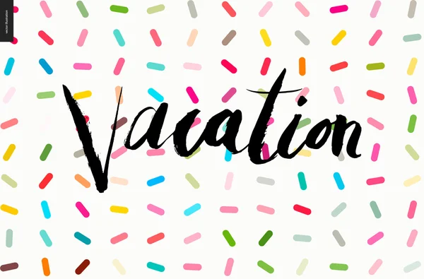 Letras de vacaciones en el patrón de aspersiones — Vector de stock