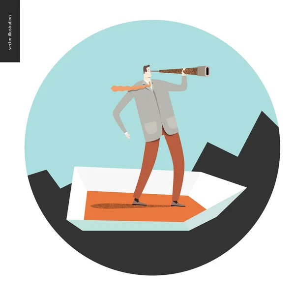 Teknede teleskoplu işadamı