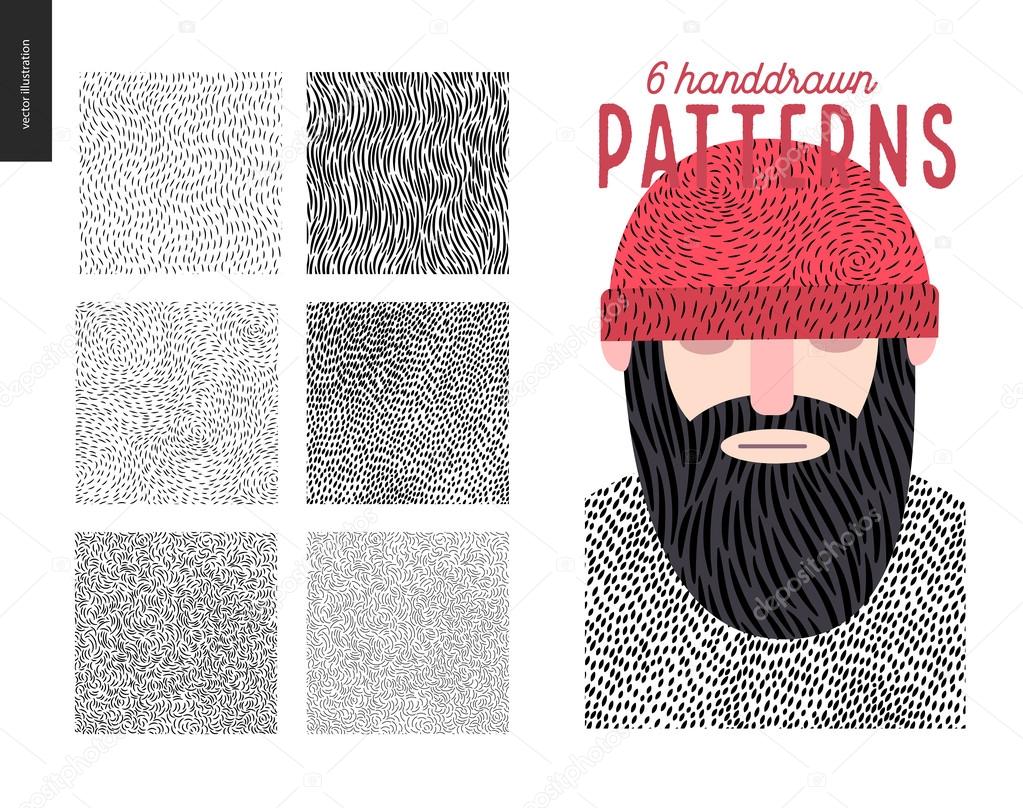 Handdrawn patterns set