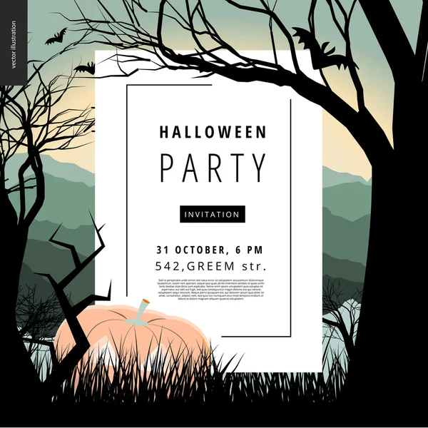 Halloween Party ilustrou cartaz aviso prévio — Vetor de Stock