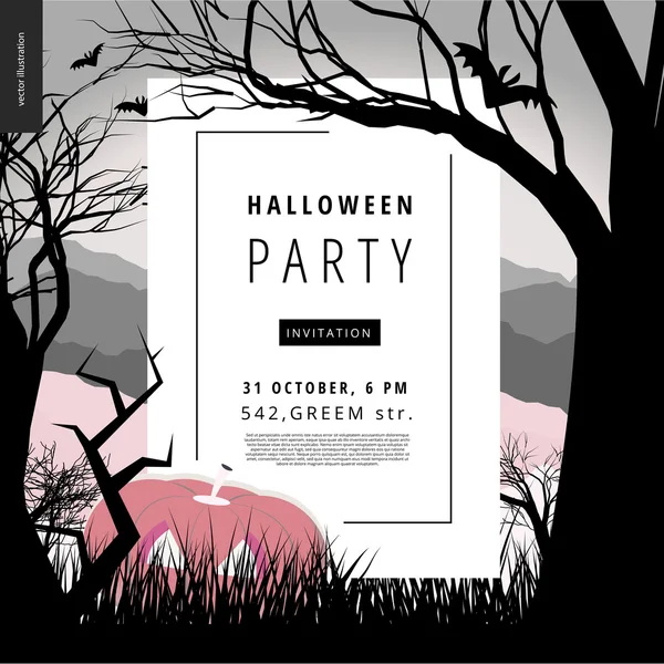 Halloween Party ilustrou cartaz aviso prévio —  Vetores de Stock