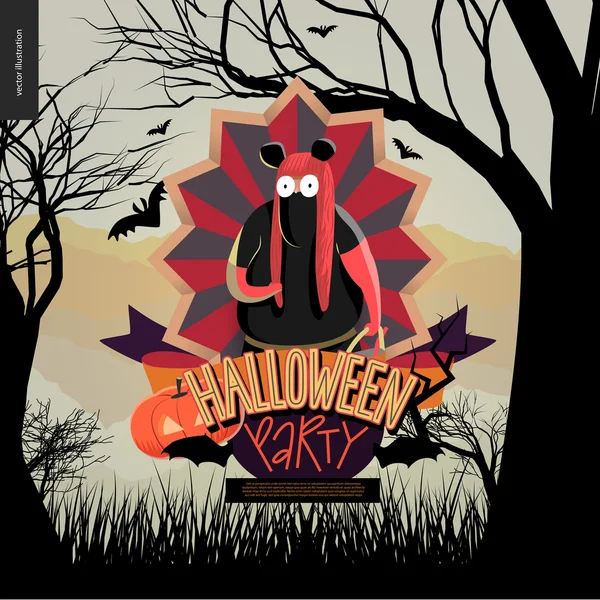 Halloween Party composé signe — Image vectorielle