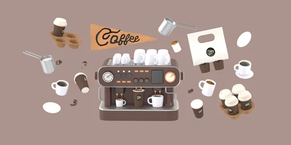 Caffetteria Illusione 3D — Foto Stock