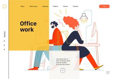 İş konuları - ofis işleri, web şablonu