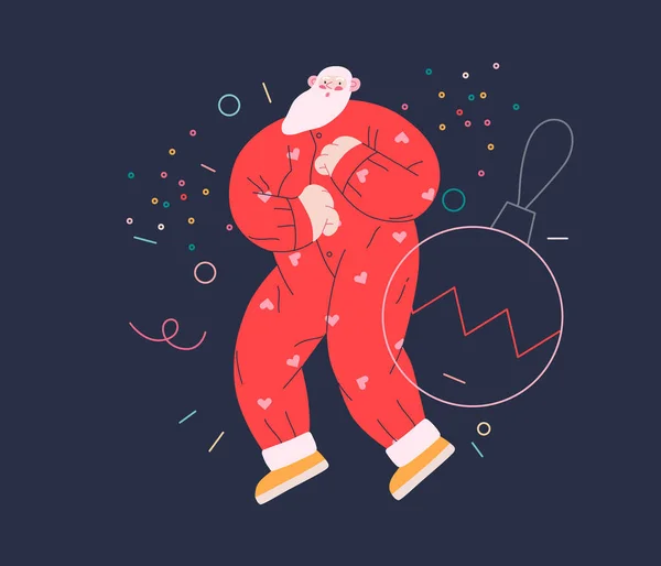 Tančící Santa - vánoční a novoroční párty — Stockový vektor