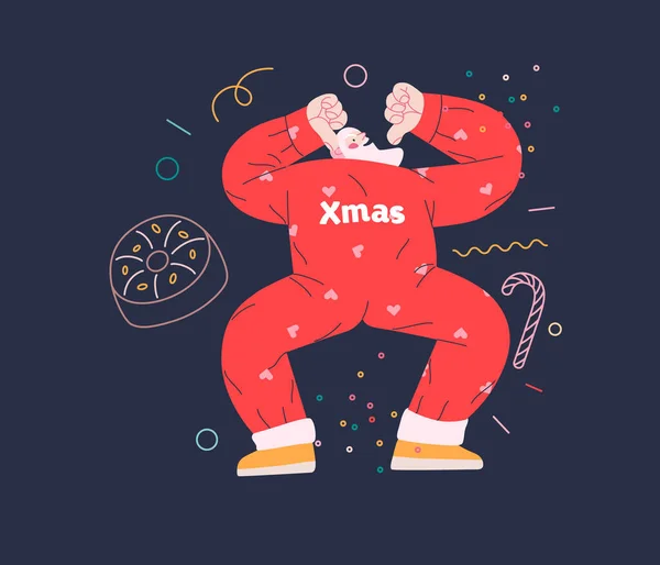 Dança Santa - Festa de Natal e Ano Novo — Vetor de Stock