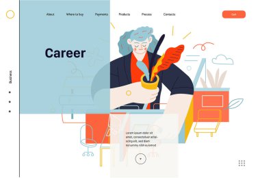 İş konuları - ofis yöneticisi, web şablonu