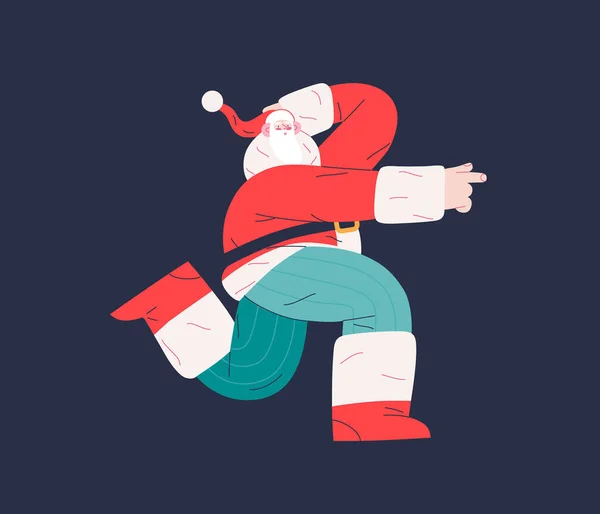 Tanzender Weihnachtsmann - Weihnachts- und Neujahrsparty — Stockvektor