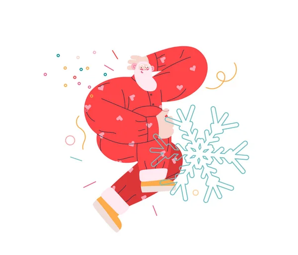 ダンスサンタ-クリスマスと新年のパーティー — ストックベクタ