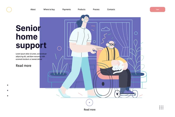 Medische verzekering template - senior home support — Stockvector