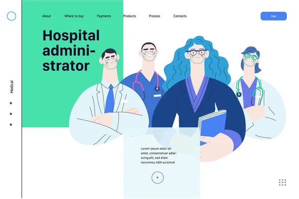 Ilustración del seguro médico - administrador del hospital — Vector de stock