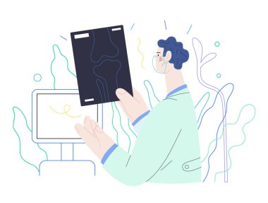 Tıbbi testler illüstrasyon - x-ray testi