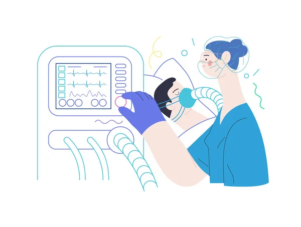 기계 환기 - 의료 보험 삽화 — 스톡 벡터