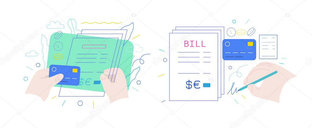 Medical insurance illustration - hospital bills payment