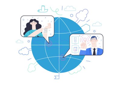 Tıbbi sigorta illüstrasyonu - çevrimiçi doktor servisi