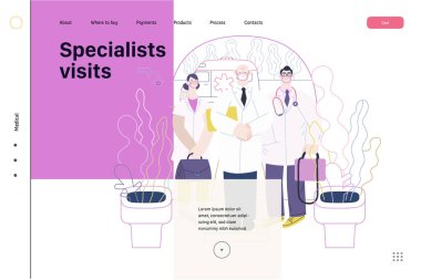 Sağlık sigortası şablonu - uzmanlar ziyaret ediyor