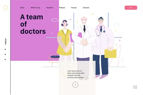 Modèle d'assurance médicale - guide médical — Image vectorielle