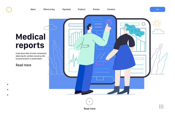 의료보고 - 의료 보험 삽화 — 스톡 벡터