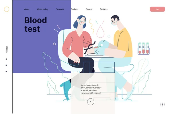 Medical tests illustration - blood test — Stock Vector