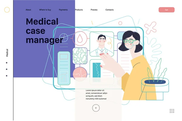 Template voor medische verzekering - medisch case manager — Stockvector