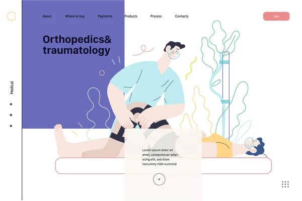 Medische verzekering template - orthopedische en traumathologie — Stockvector