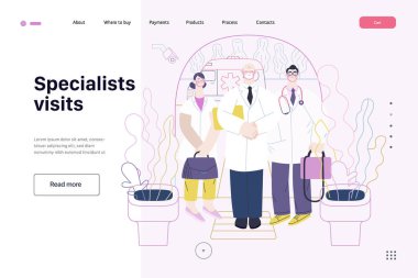 Sağlık sigortası şablonu - uzmanlar ziyaret ediyor