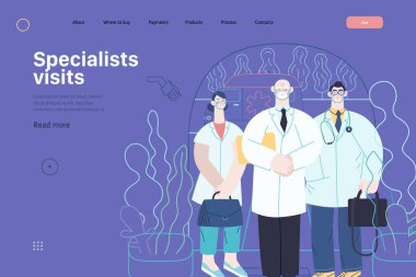 Sağlık sigortası şablonu - uzmanlar ziyaret ediyor