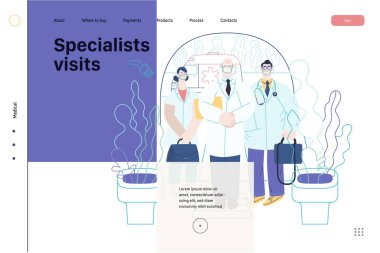 Sağlık sigortası şablonu - uzmanlar ziyaret ediyor