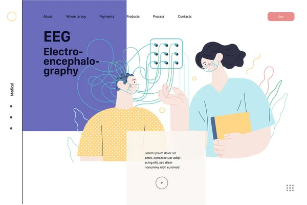 Medische tests illustratie - EEG — Stockvector