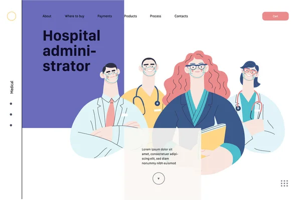 Ilustración del seguro médico - administrador del hospital — Archivo Imágenes Vectoriales