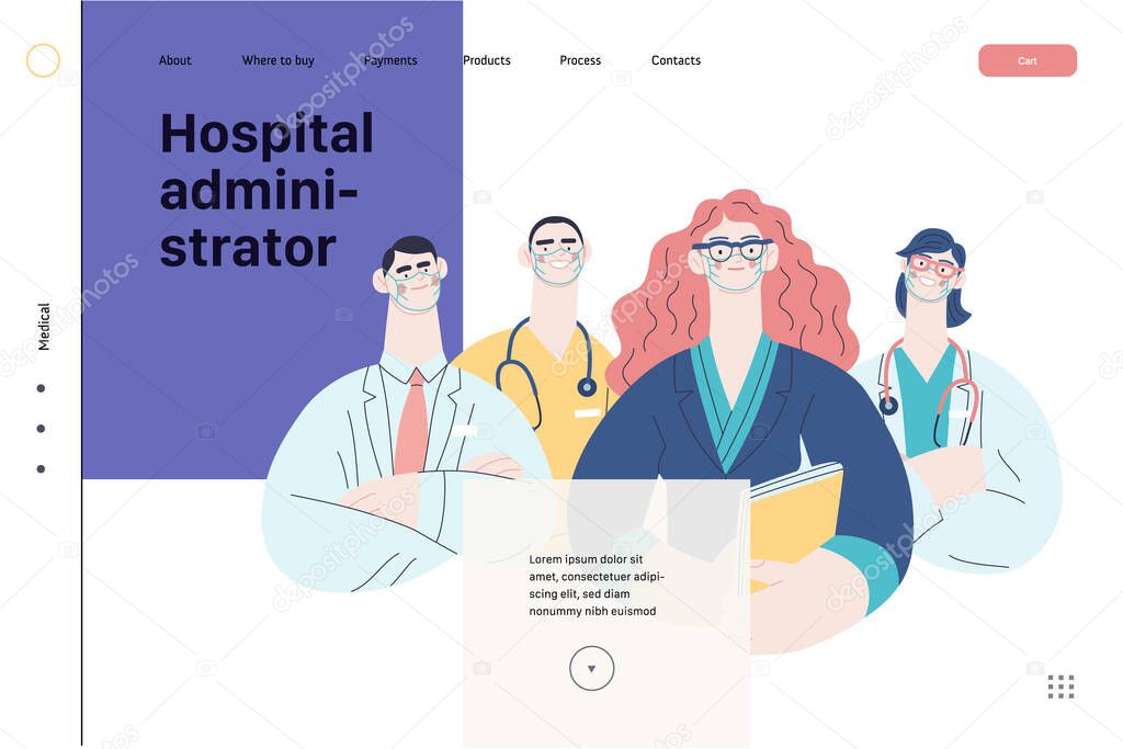 Medical insurance illustration - hospital administrator