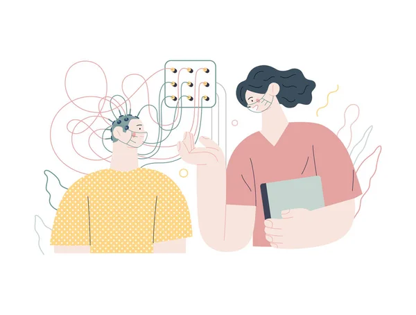 Illustrazione dei test medici - EEG — Vettoriale Stock