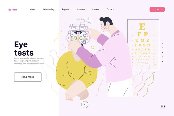 Vorlage für medizinische Tests - Sehtests und Brillen auf Rezept — Stockvektor