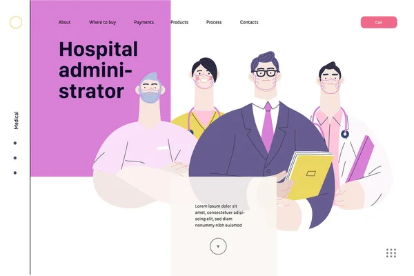 Sjukförsäkring illustration - sjukhus administratör — Stock vektor