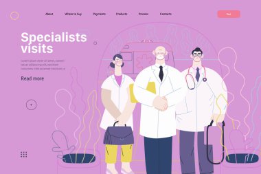Sağlık sigortası şablonu - uzmanlar ziyaret ediyor