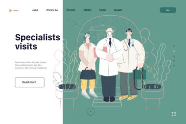 Sağlık sigortası şablonu - uzmanlar ziyaret ediyor
