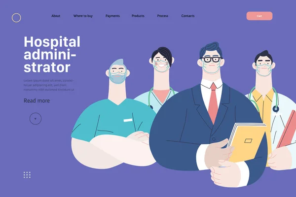 Egészségbiztosítási illusztráció - kórházi tisztviselő — Stock Vector