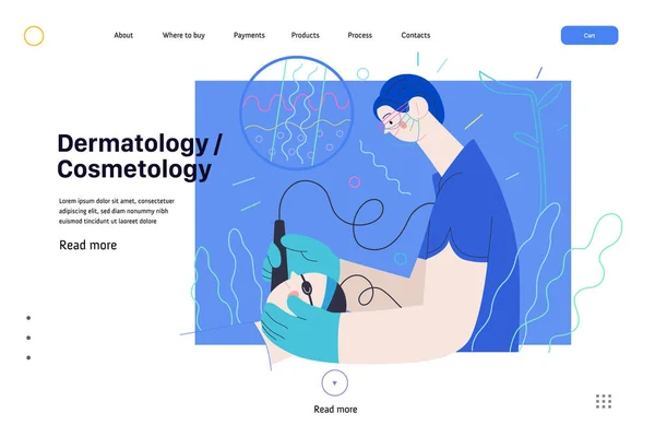 皮肤科、美容科-医疗保险网页模板 — 图库矢量图片