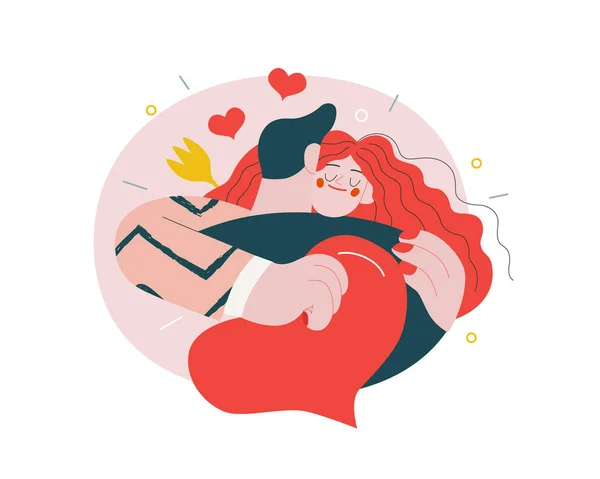 Αγκαλιαστικό ζευγάρι - Valentine graphics — Διανυσματικό Αρχείο