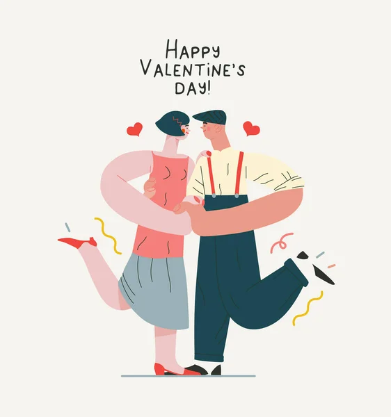 Tančící pár - Valentýnská grafika — Stockový vektor