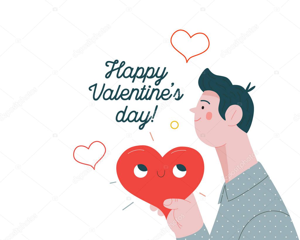 Man giving a heart - Valentine graphics